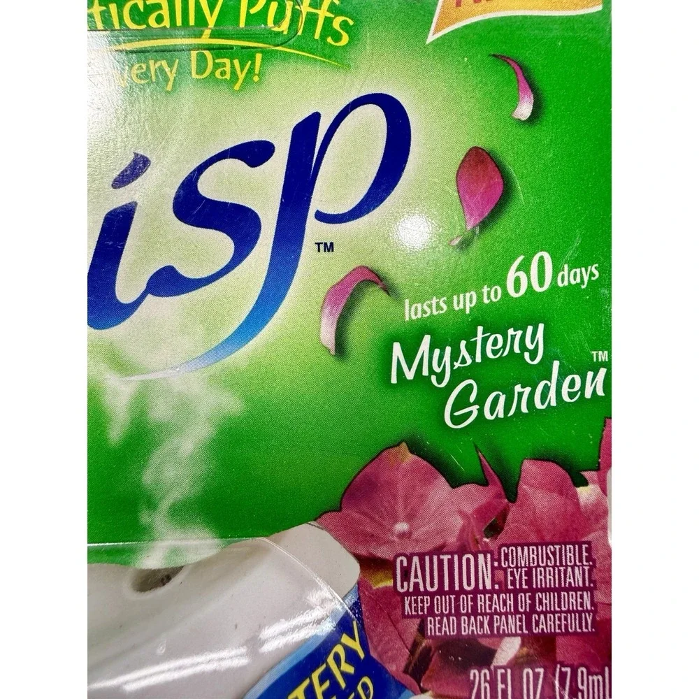 Glade Wisp Scented Oil Fragrancer Automatic Puff Spray‎ Mystery Garden NEW